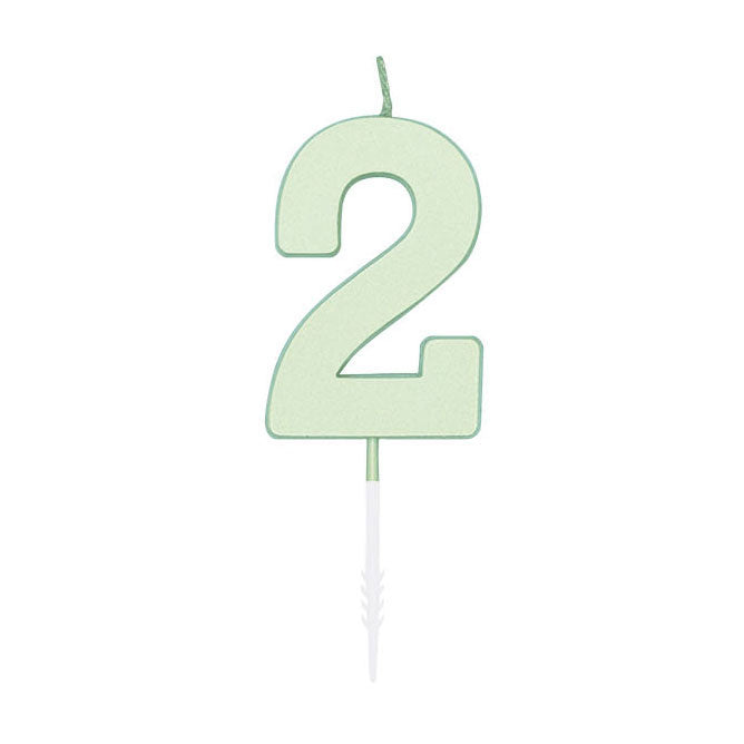 Globos Taartkaars 4,5cm pastel mint no. 2
