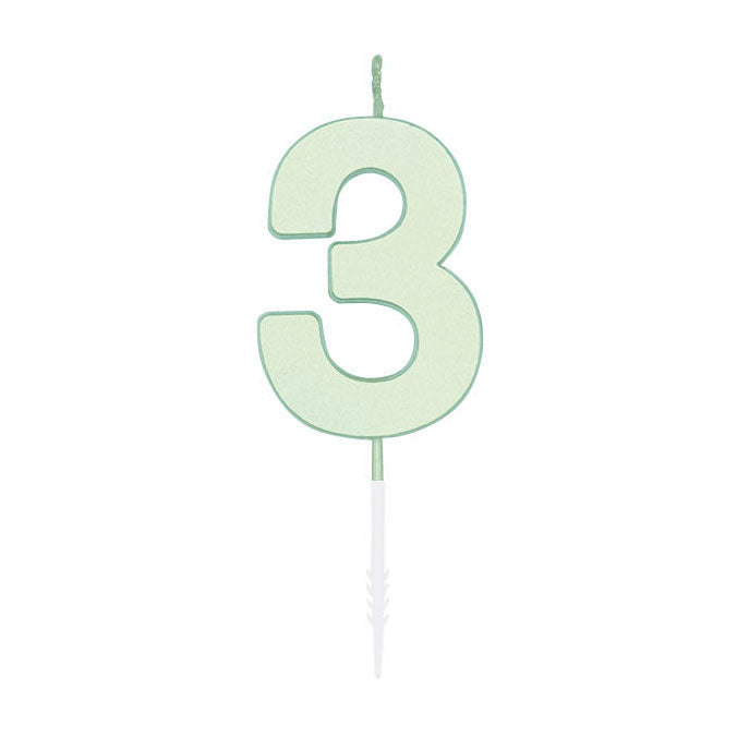 Globos Taartkaars 4,5cm pastel mint no. 3