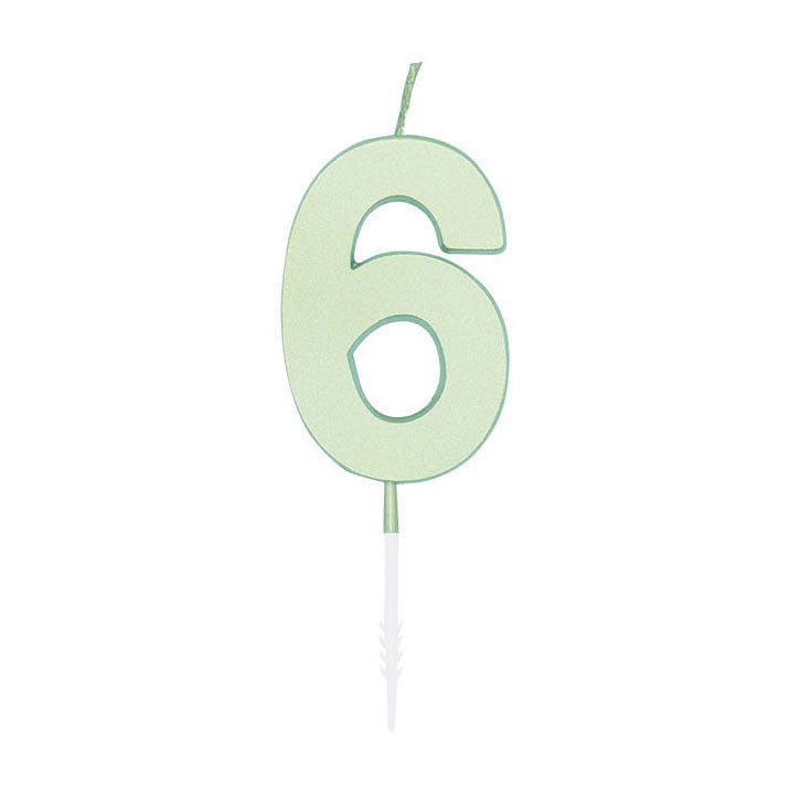 Globos Taartkaars 4,5cm pastel mint no. 6