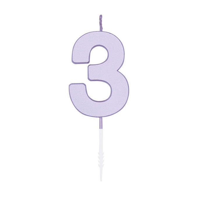 Globos Taartkaars 4,5cm pastel lila no. 3