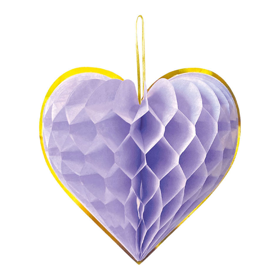 Globos Honeycomb harten 23cm watercolors hearts - 4st.