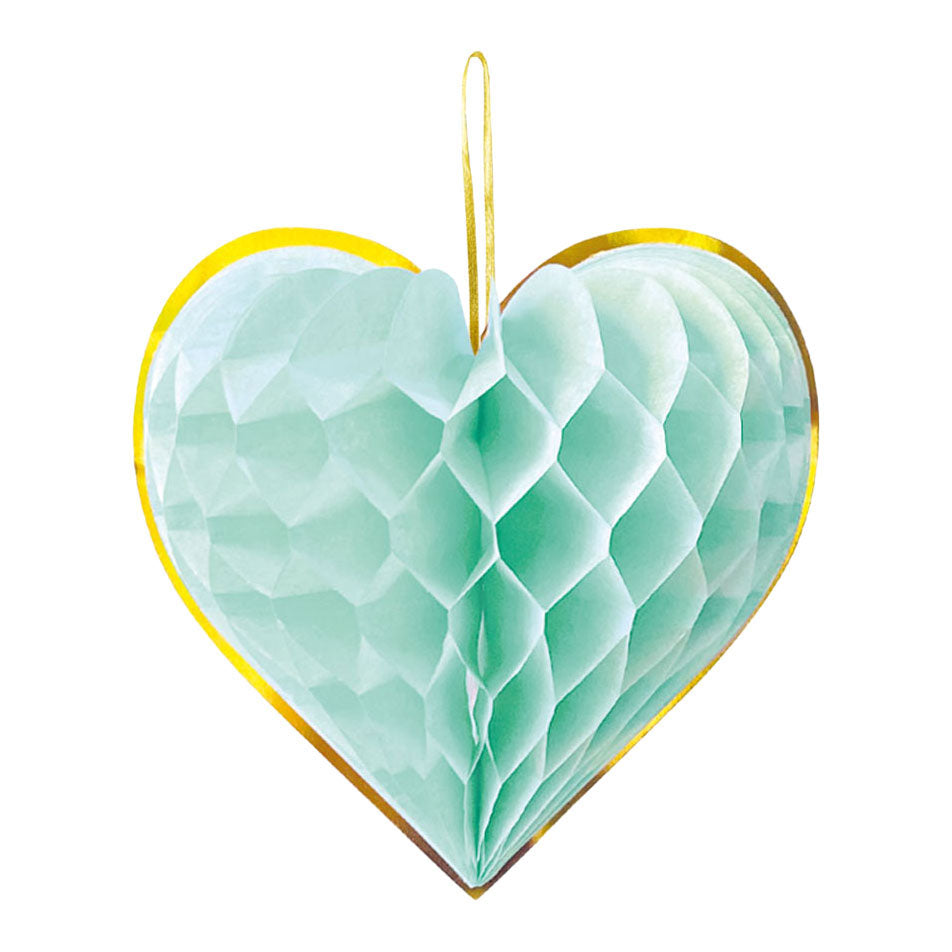 Globos Honeycomb harten 23cm watercolors hearts - 4st.