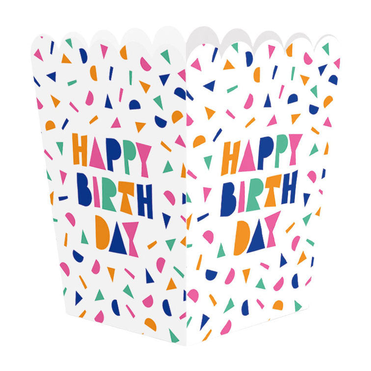 Globos Papieren snackboxen happy birthday - 8st.