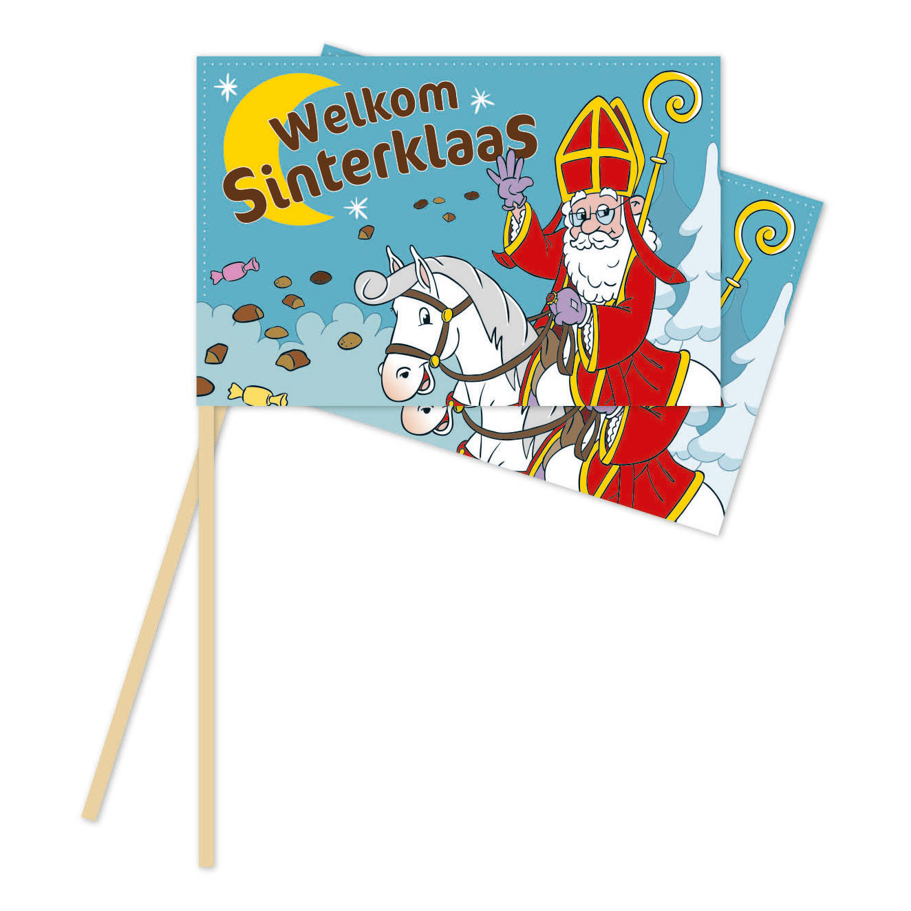 Globos Papieren vlaggetjes 20x30cm sinterklaas - 10st.