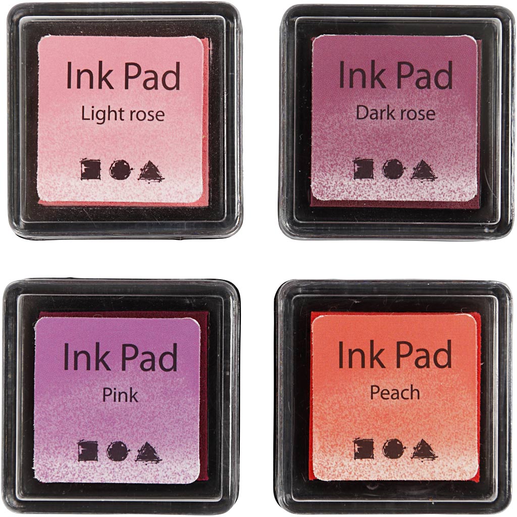 Creativ Company Https: www.cchobby.nl stempelinkt-h-2-cm-afm-3-5x3-5-cm-peach-roze-lichtroze-donkerroze-4-stuk-1-doos