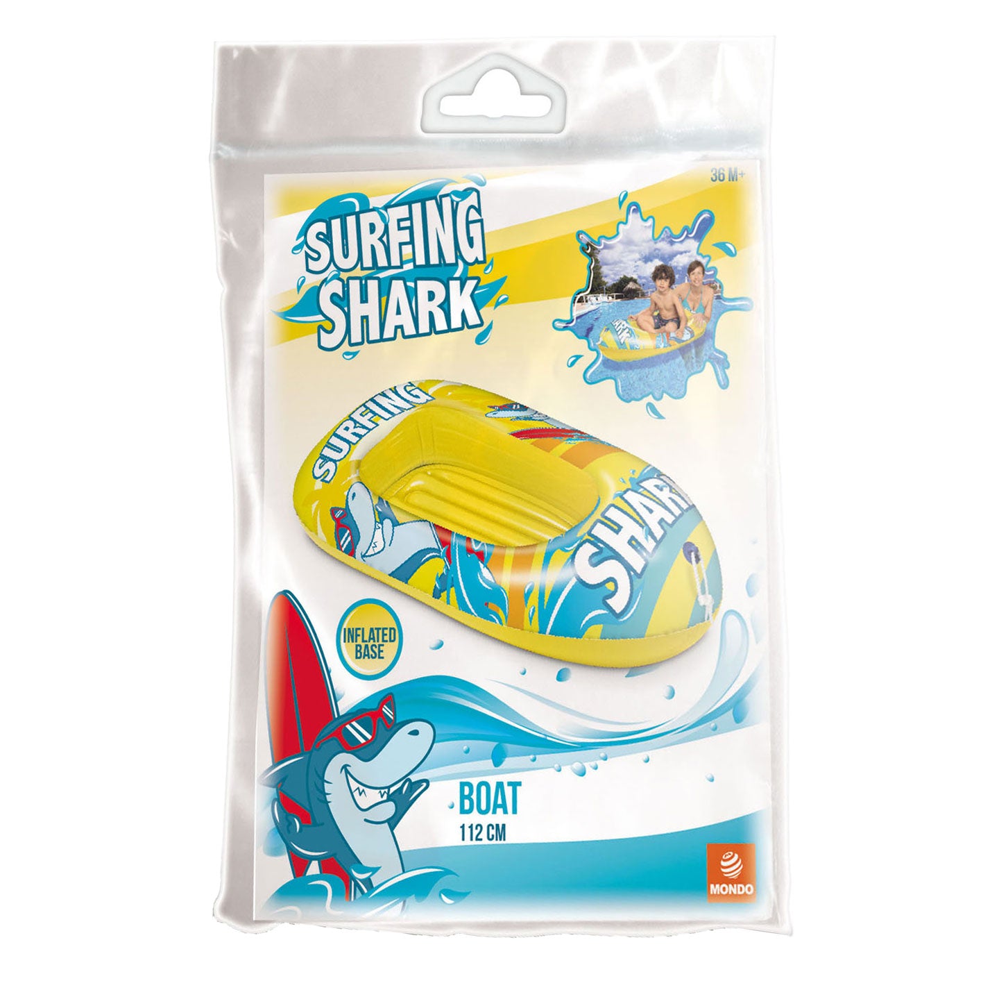 Unice Toys Mondo opblaasboot surfing shark, 112cm
