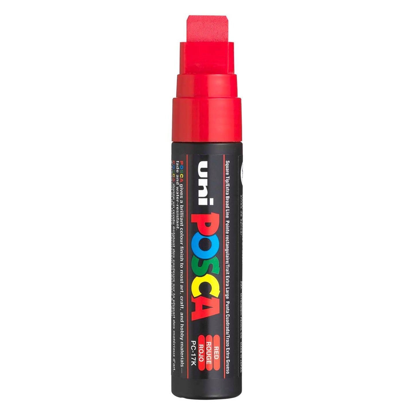 Uni Posca verfmarker 17k rood - blokpunt 15mm