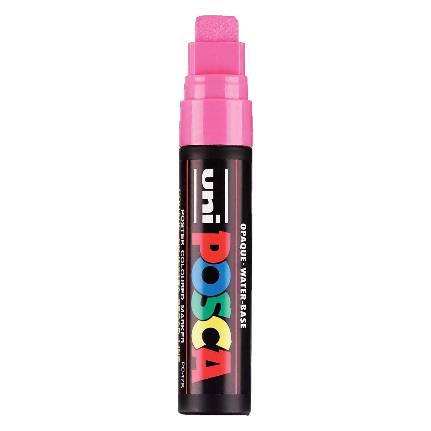 Uni Posca verfmarker 17k roze - blokpunt 15mm