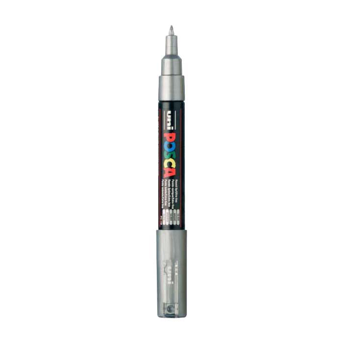 Uni Posca verfmarker 1mc zilver - conische punt - 1 mm