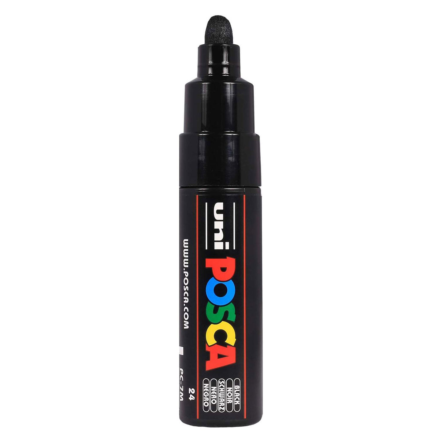 Uni Posca verfmarker 7m zwart - conische punt 4,5mm