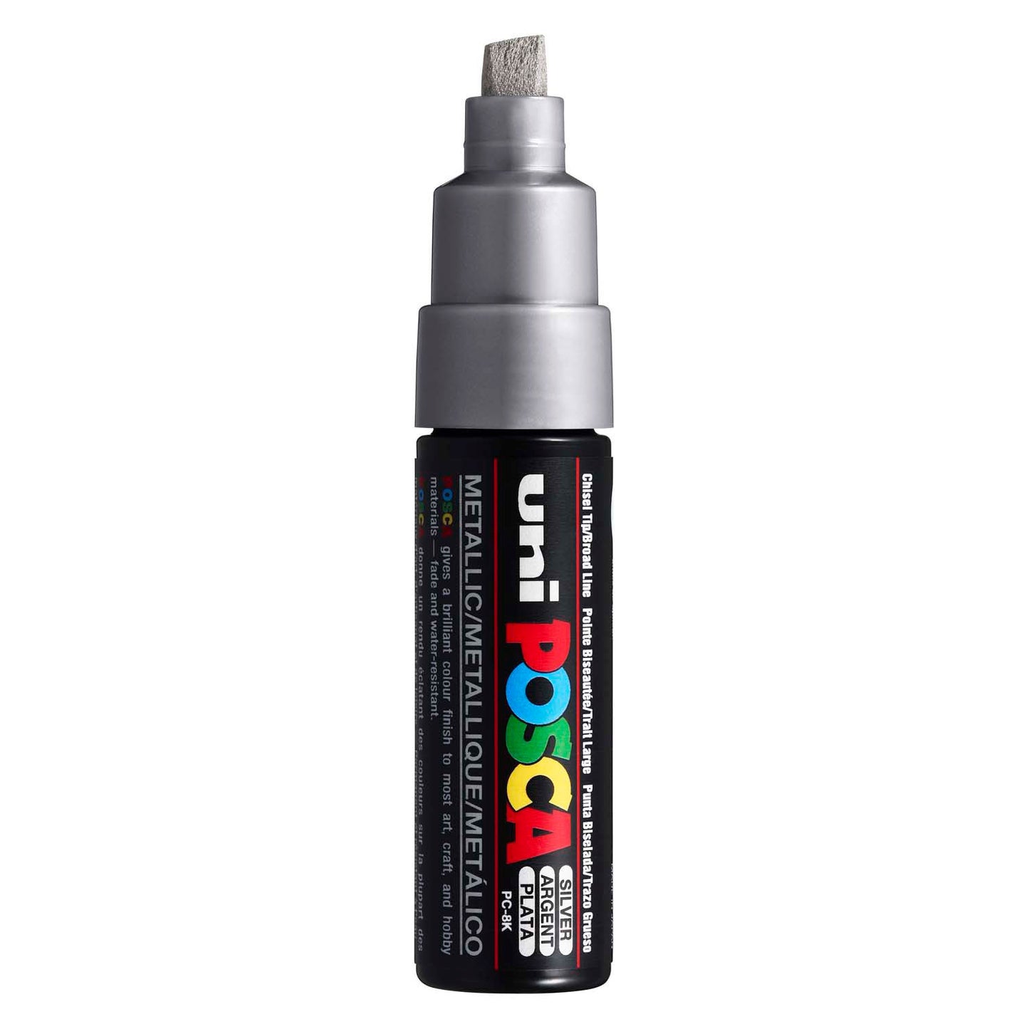 Uni Posca verfmarker 8k zilver - beitelpunt 8mm