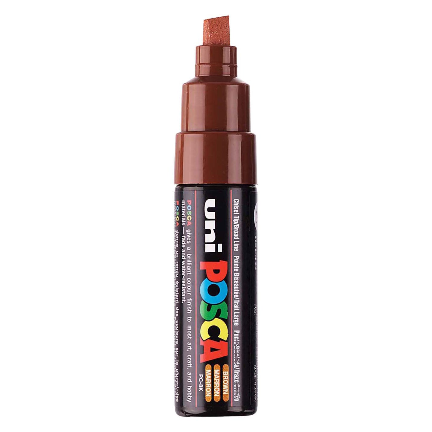 Uni Posca verfmarker 8k bruin - beitelpunt 8mm