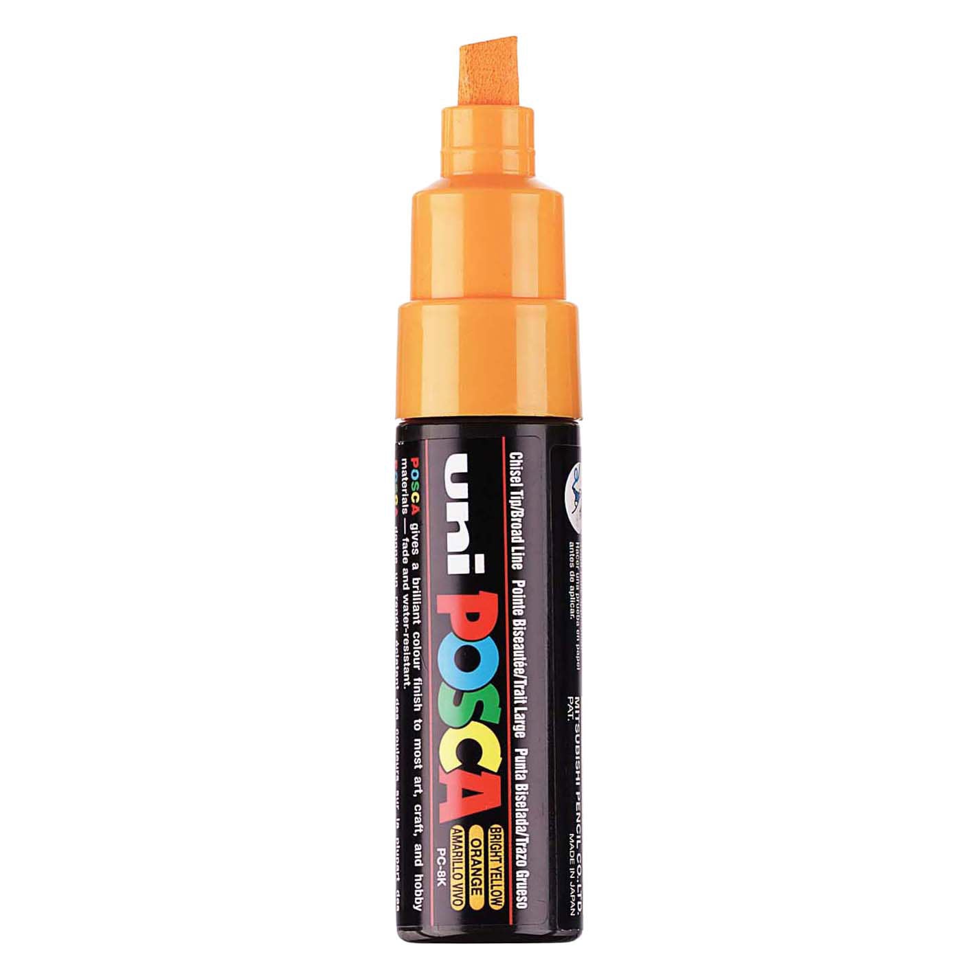 Uni Posca verfmarker 8k oranje - beitelpunt 8mm
