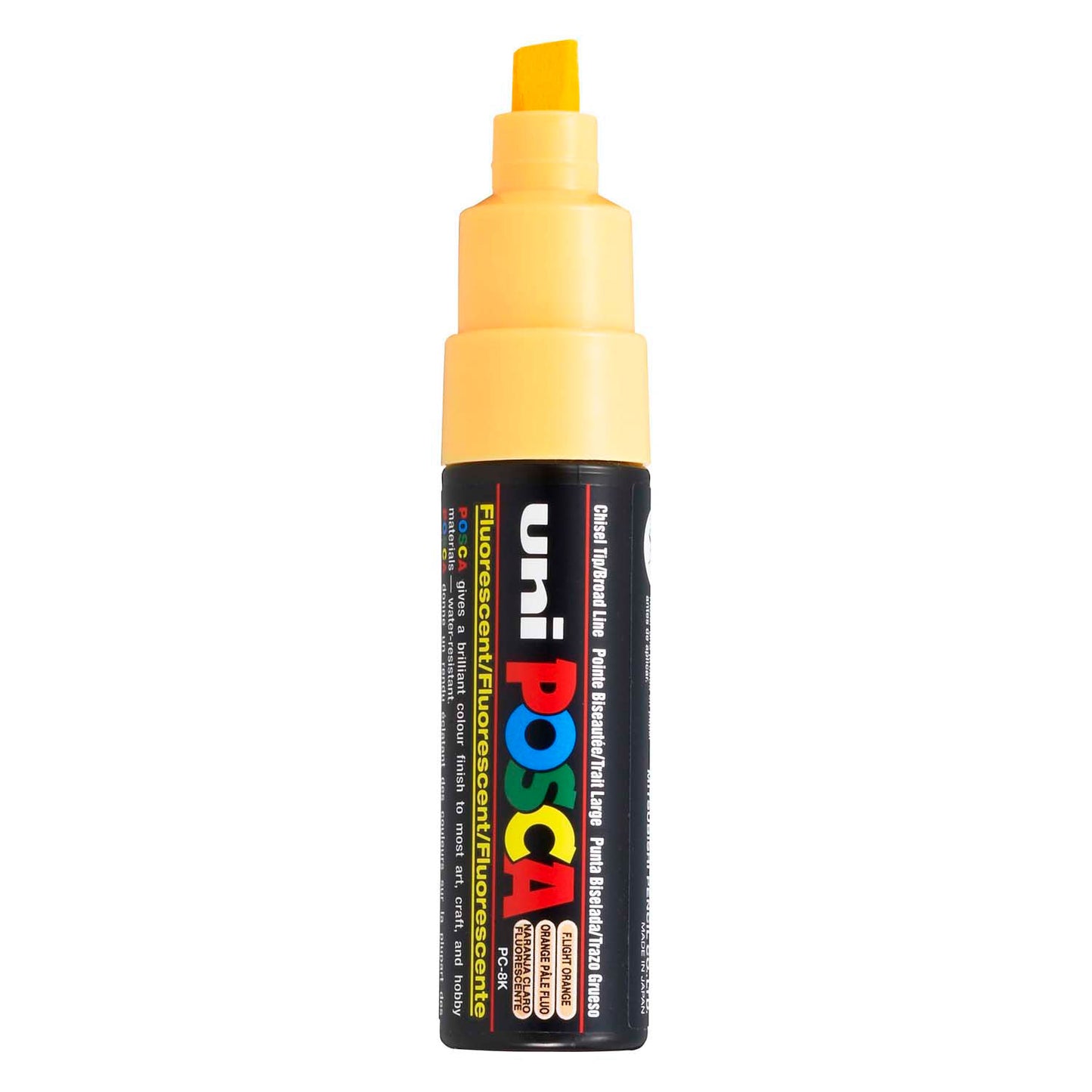 Uni Posca verfmarker 8k neon lichtoranje - beitelpunt 8mm