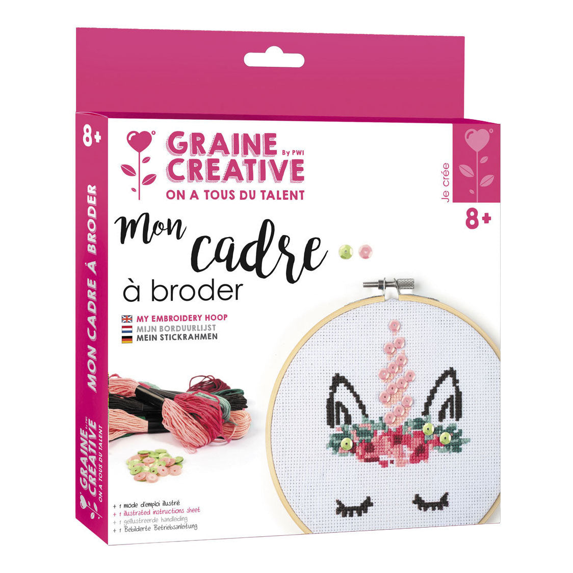 Graine Creative Graine borduurpakket 15,5 cm unicorn