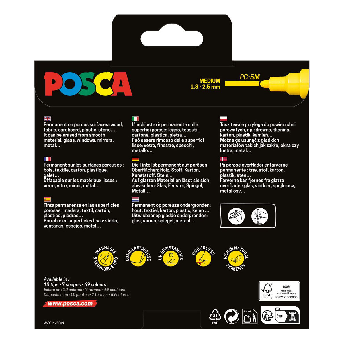 Uni Posca pc5m markers set manga hero - 8st.