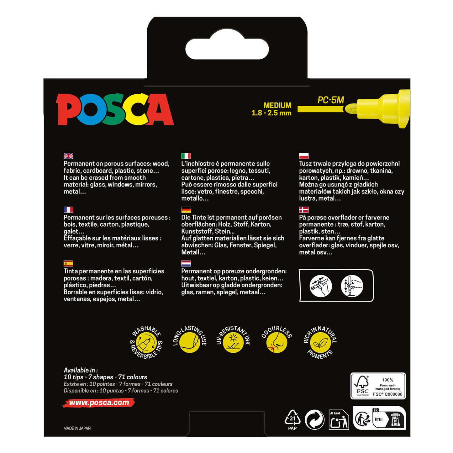 Uni Posca pc5m markers set groene tinten - 8st.