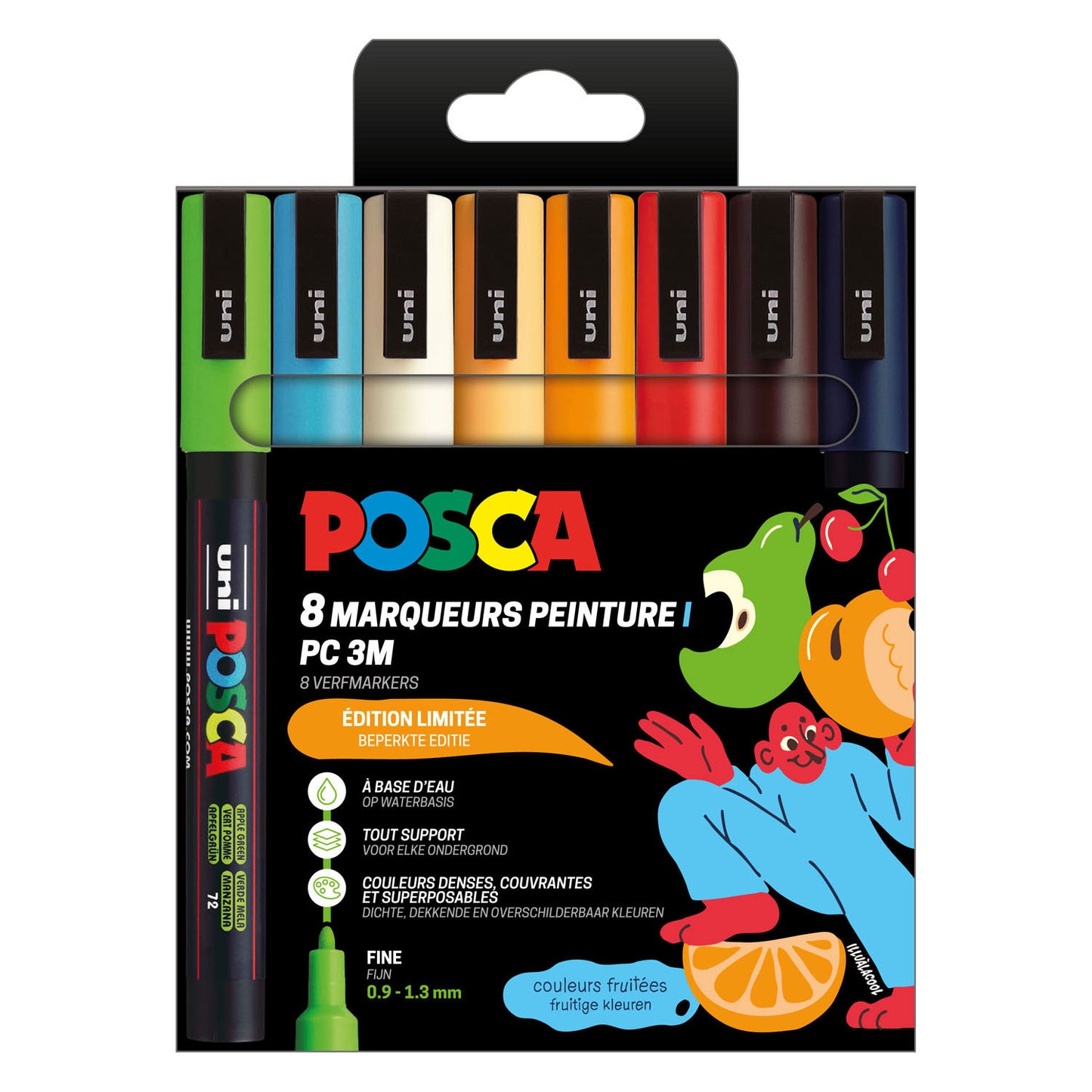 Uni Posca markers pc3m set fruitige kleuren- 8st.