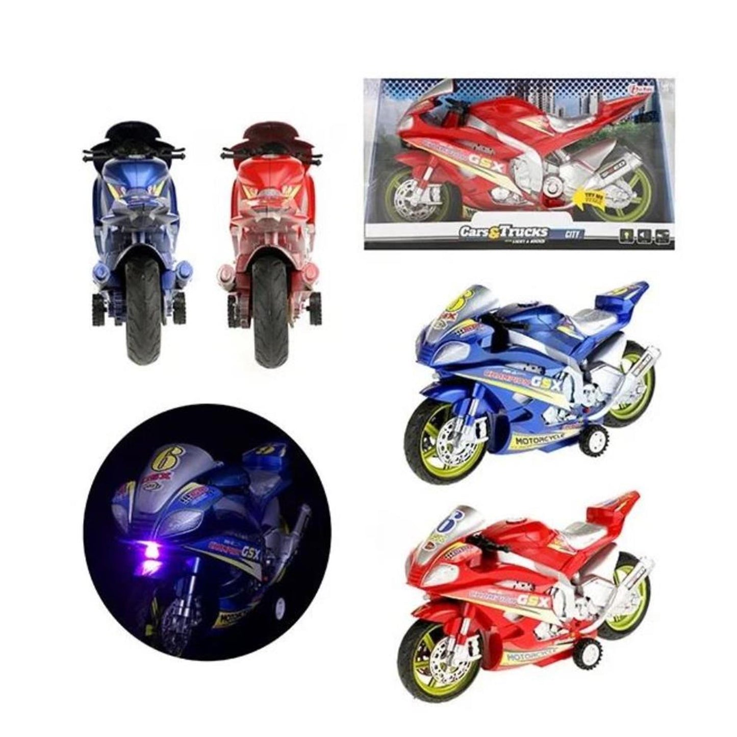 Toi-Toys Toi toys racemotor 30cm frictie