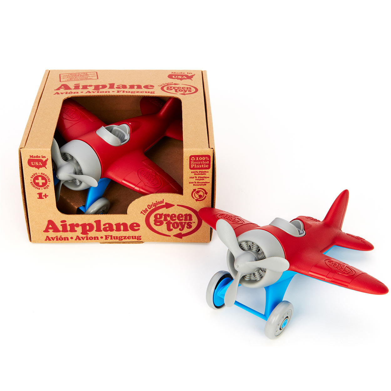 Green Toys vliegtuig - rood
