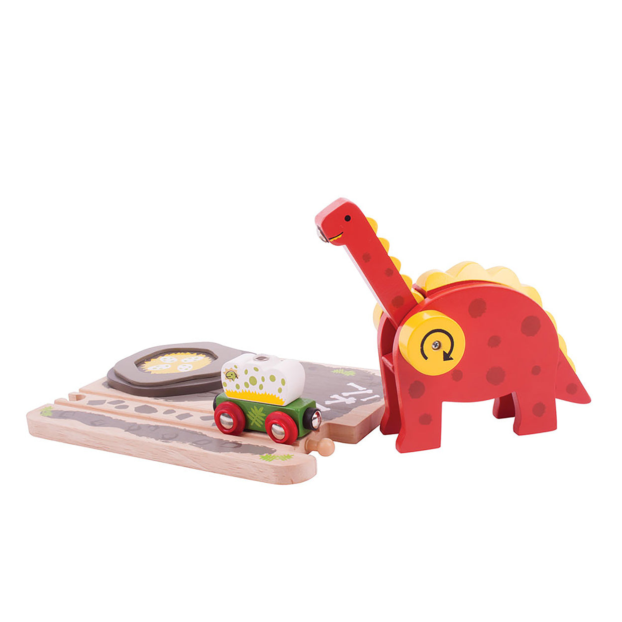 BIGJIGS Houten dino kraan