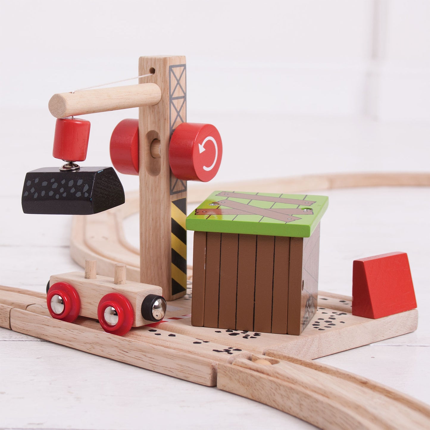BIGJIGS houten treinrails - kolenmijn