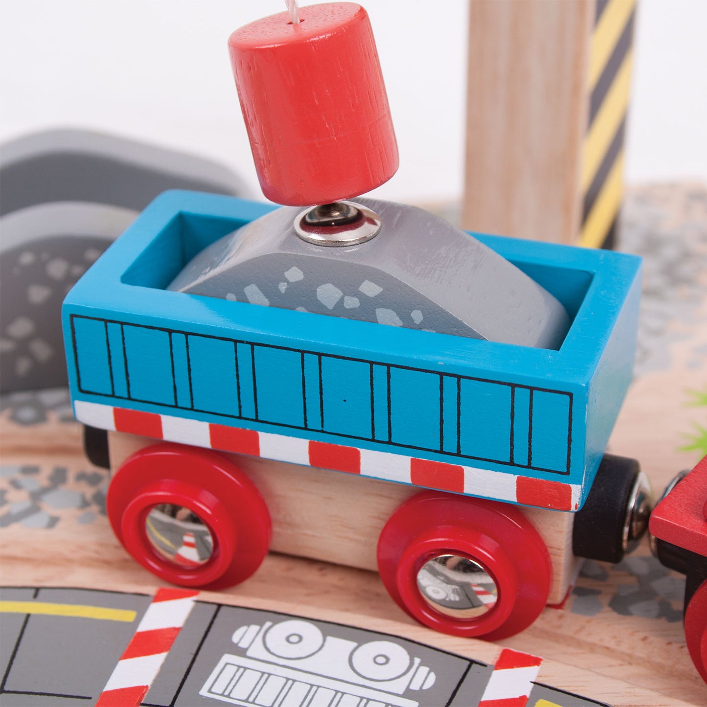 BIGJIGS Houten rails - gravel kraan