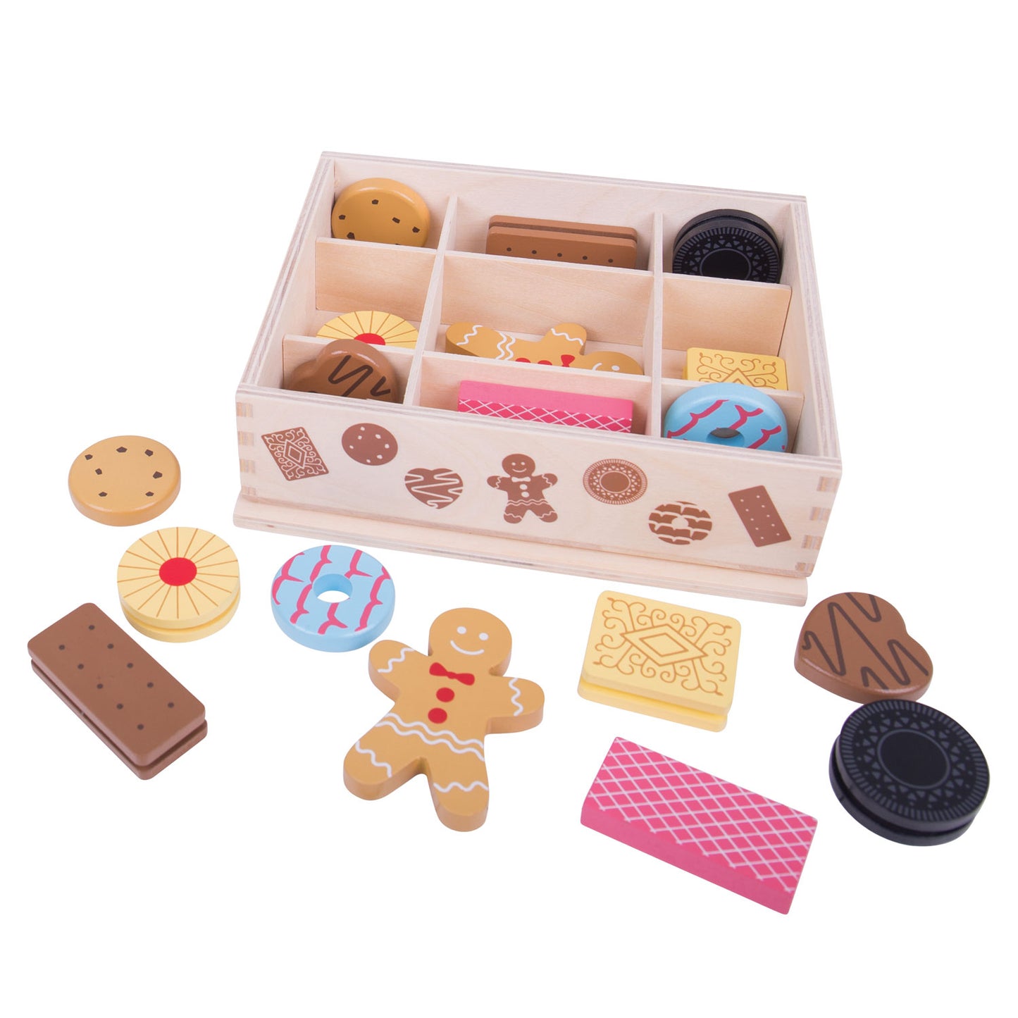 Bigjigs Toys - houten box met koekjes
