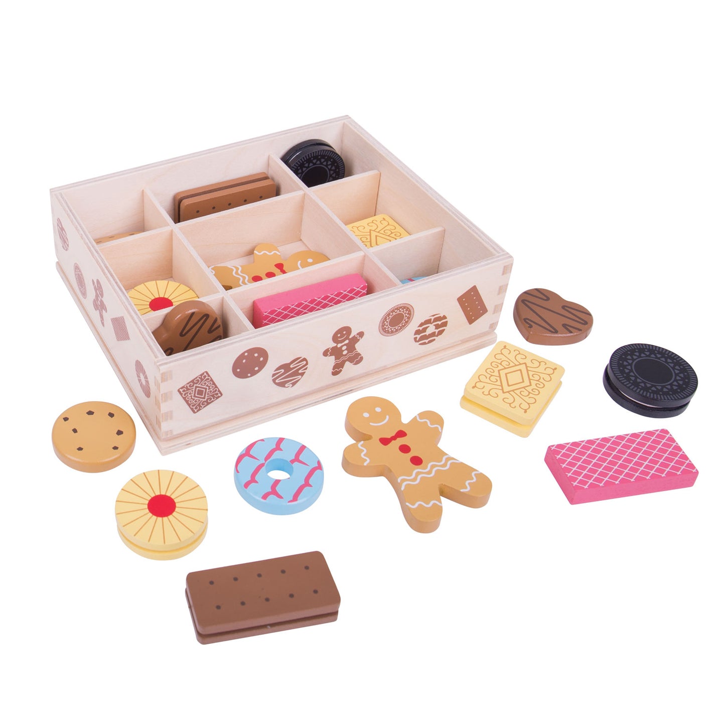 Bigjigs Toys - houten box met koekjes
