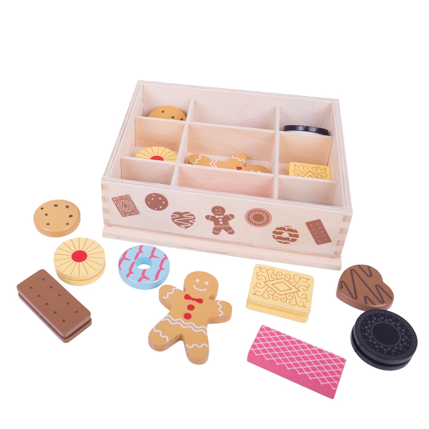 Bigjigs Toys - houten box met koekjes
