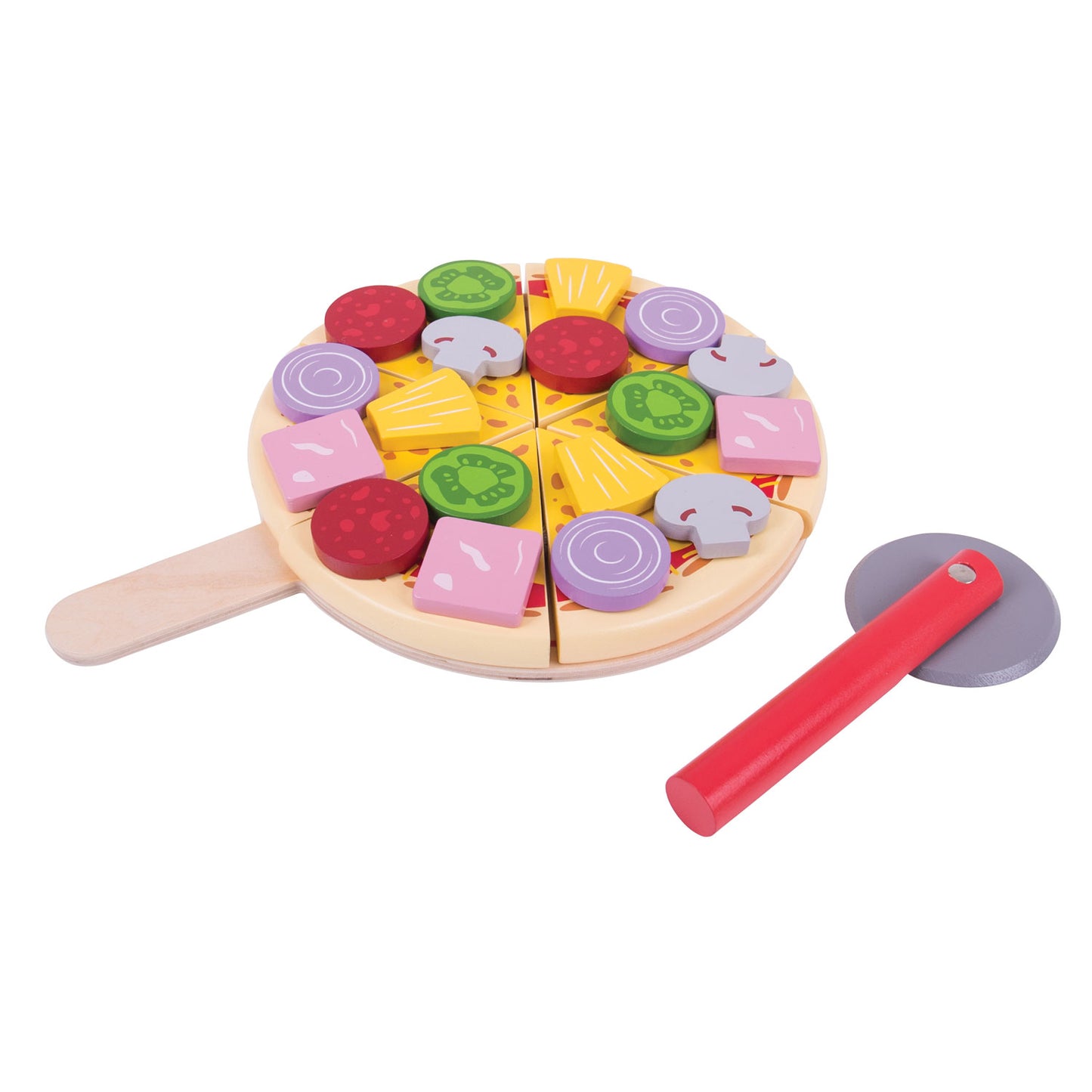 BIGJIGS Speelgoedeten - pizza snijden
