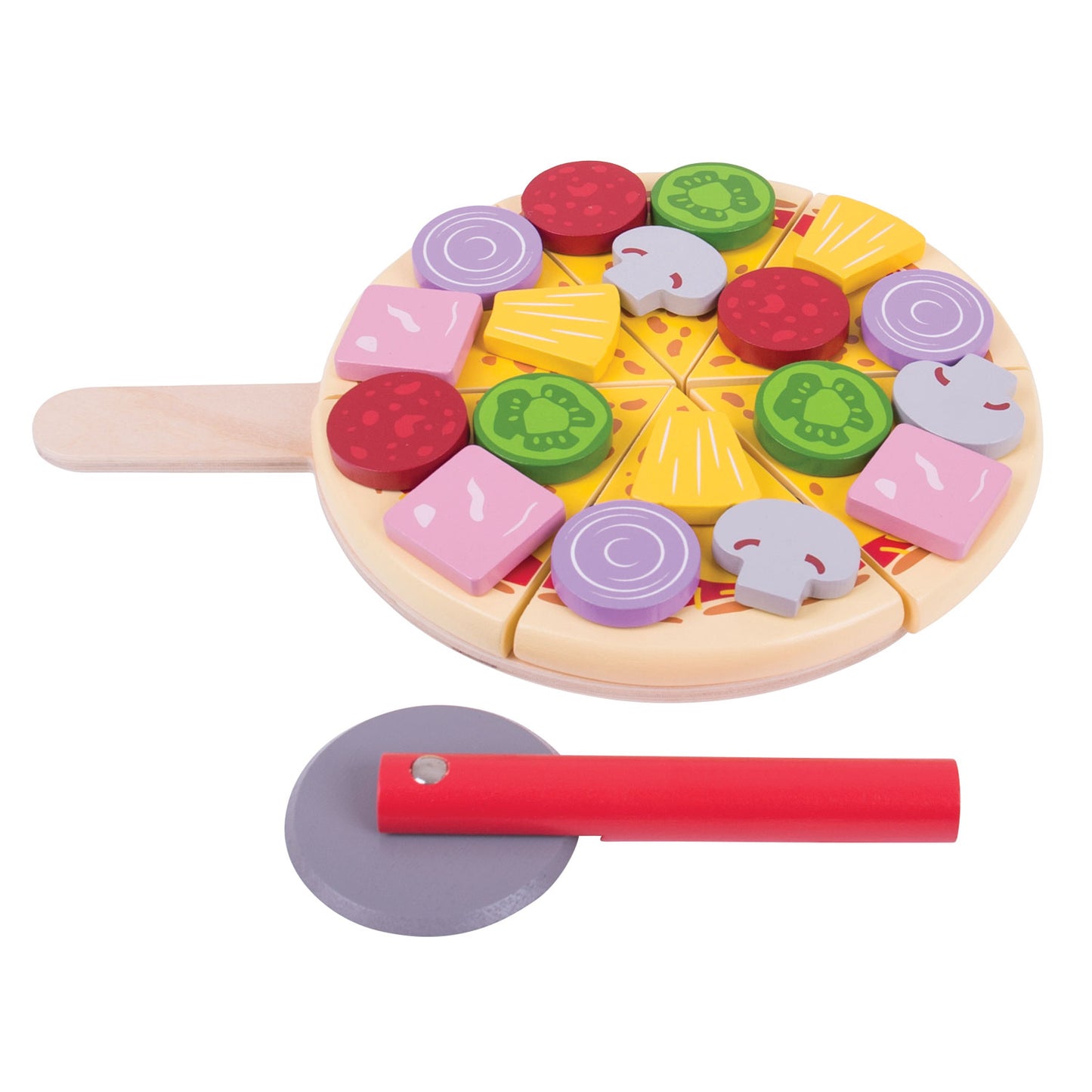 BIGJIGS Speelgoedeten - pizza snijden