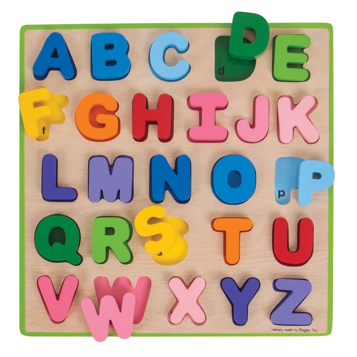 Bigjigs houten alfabet puzzel, 26st.