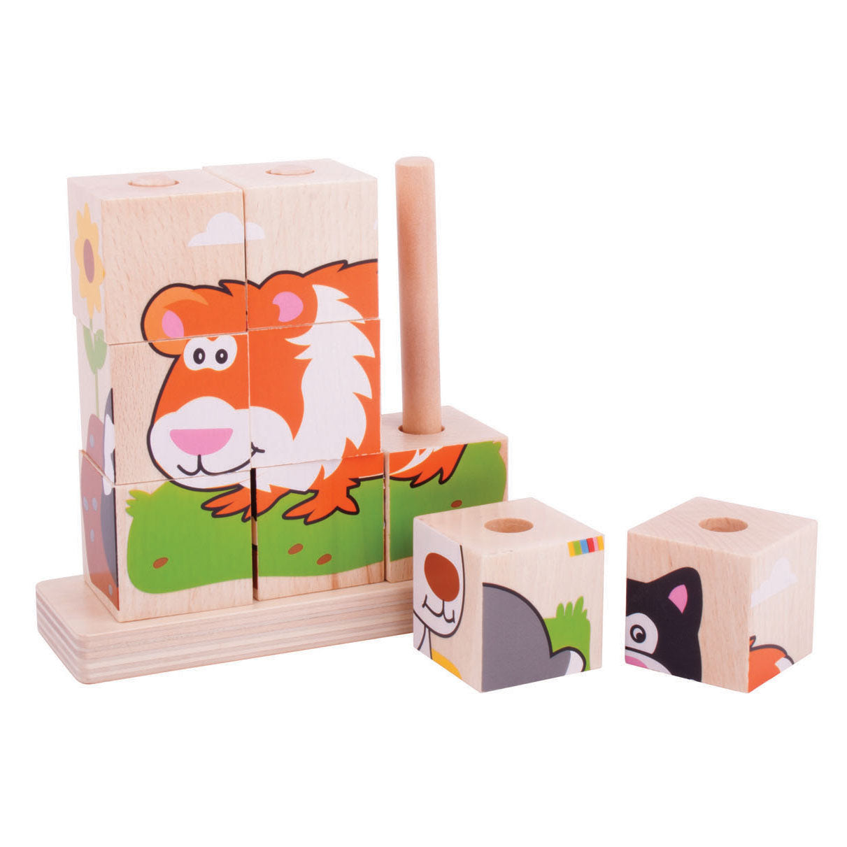 BIGJIGS stapelblokken huisdieren.