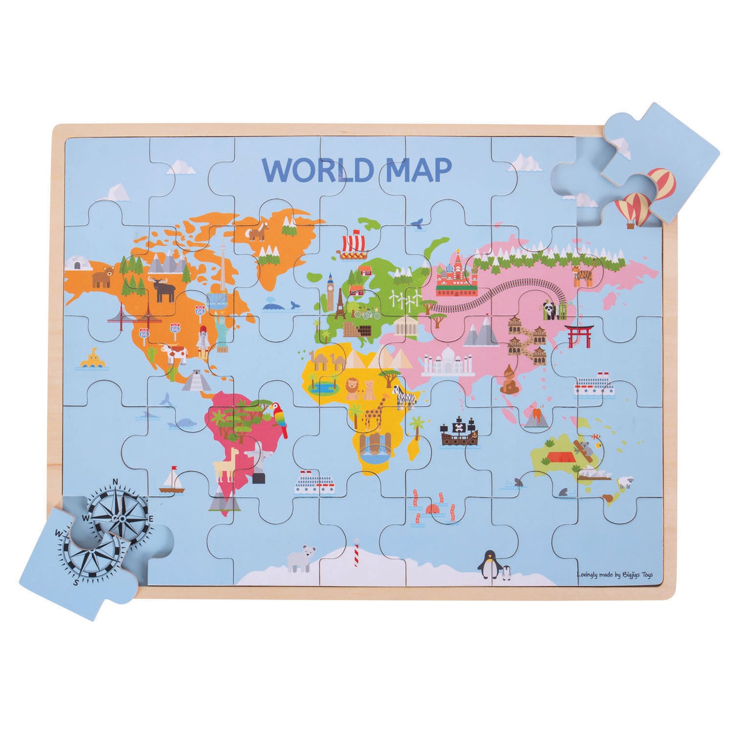 BIGJIGS wereldkaart puzzel.