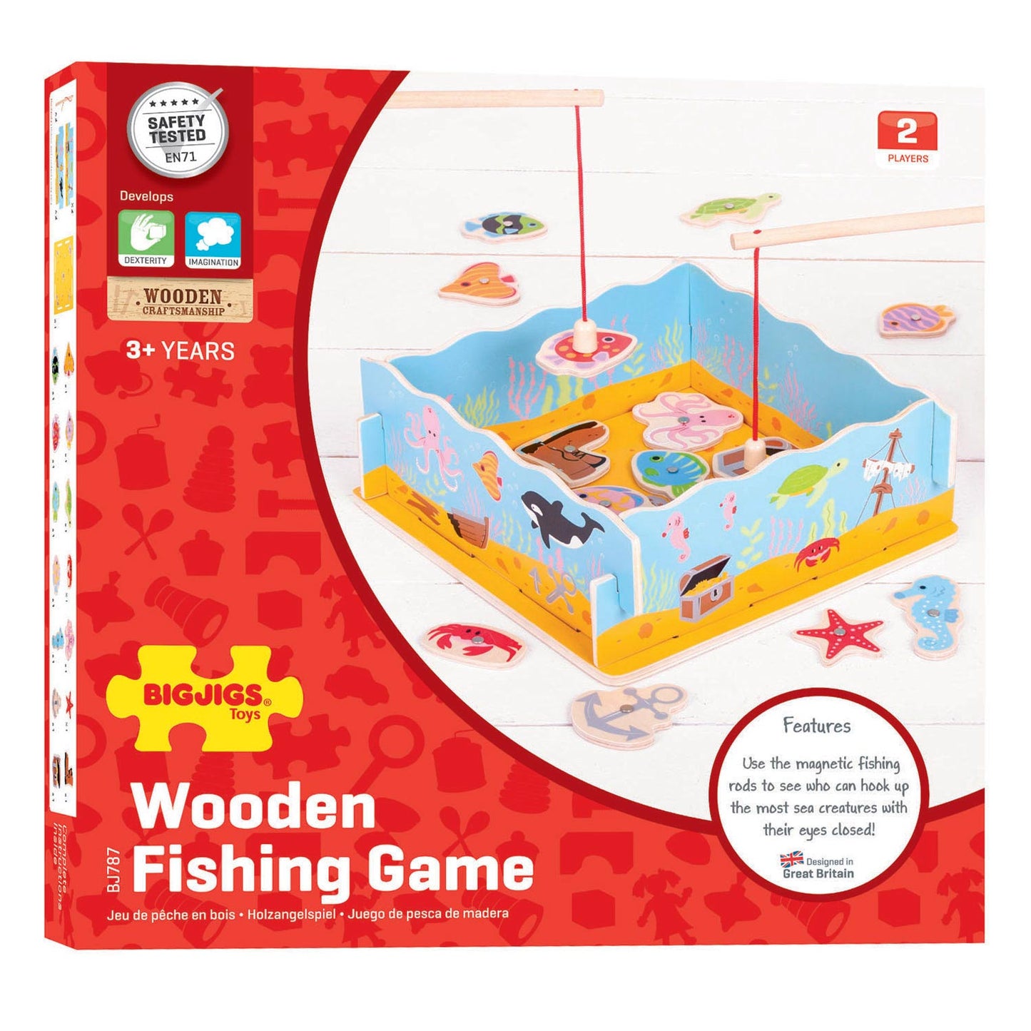 BIGJIGS houten visspel hengelspel vissen hengelen spel groot