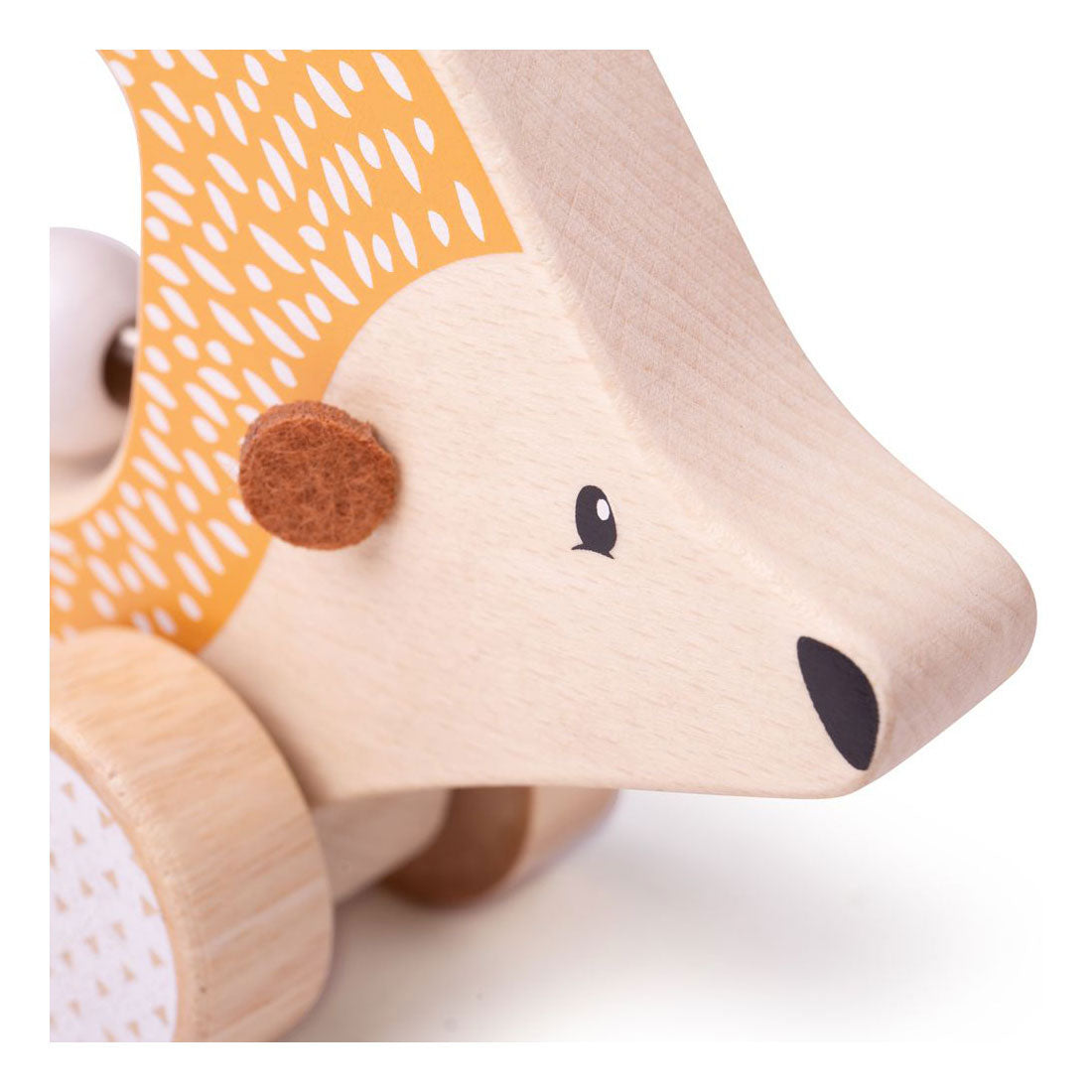Bigjigs Toys Bigjigs houten duw egel, 100%fsc