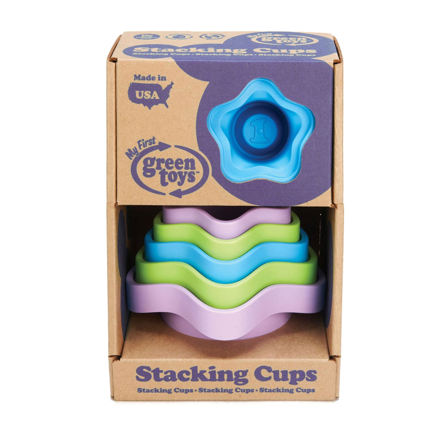 Green Toys mijn eerste stapelbekers, 6dlg.