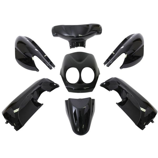 Edge Plaatset 9-delig voor yamaha neo's - bouwjaar 2008 - 2011 - 2 en 4 takt model - metallic zwart