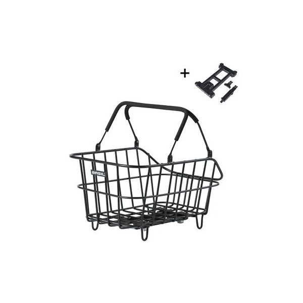 BASIL Fietsmand cento alu met mik bevestiging 14 liter 39 x 24 x 15 - zwart