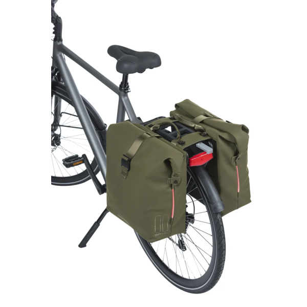 BASIL Dubbele fietstas soho nordlicht mik 41 liter 15 x 31 x 38 cm - moss green