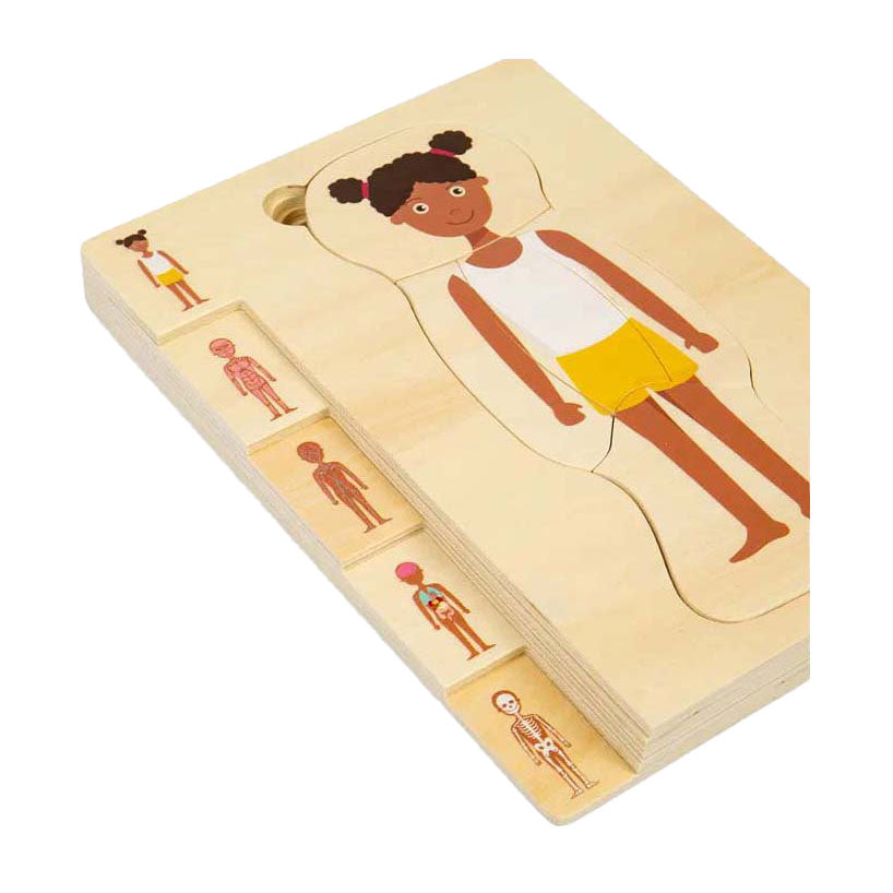 BIGJIGS houten anatomiepuzzel - meisje, 26st.