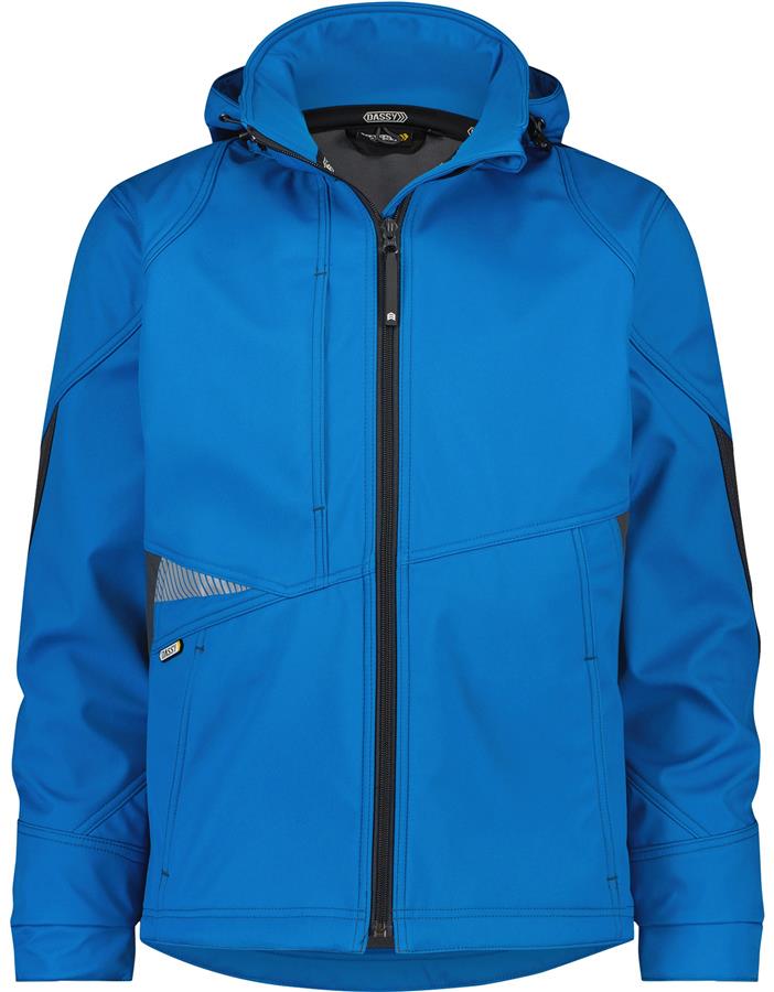 DASSY gravity softshell azuurblauw grijs mt l