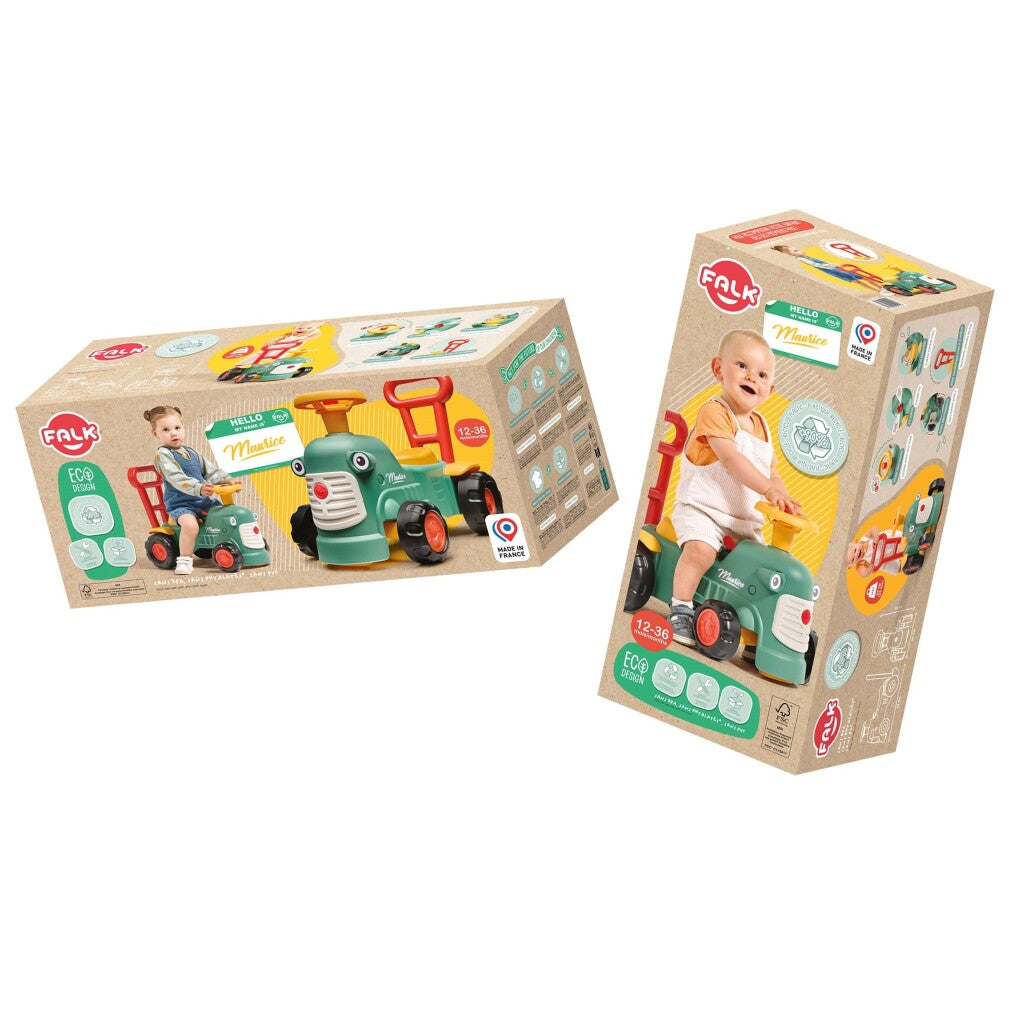 Falk maurice looptractor set groen geel