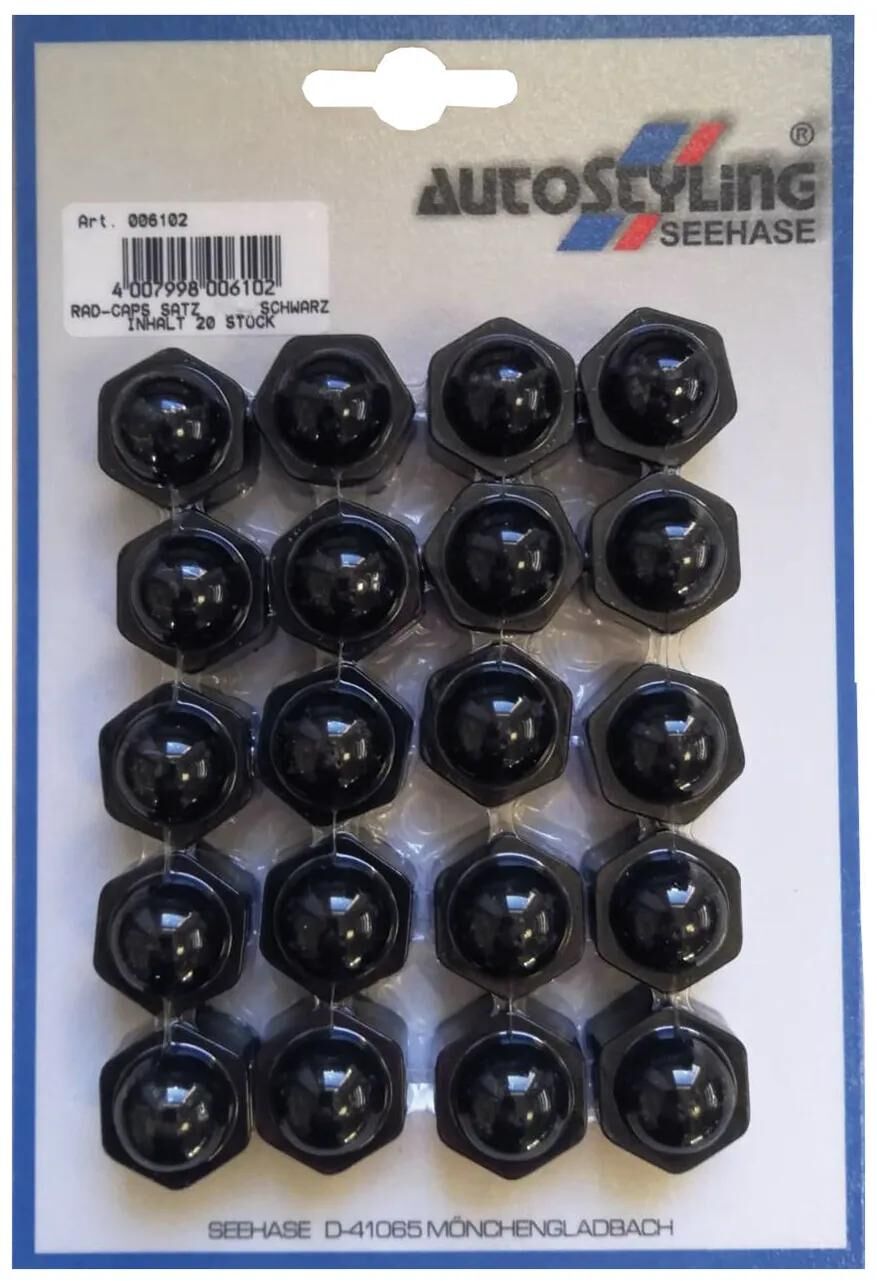 AUTOSTYLING SEEHASE radmutterkappe rad-caps rad-caps 19 mm sb black 05
