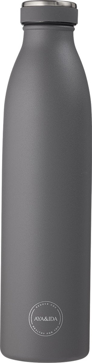 Aya Ida - drinking bottle - thermosfles - waterfles - 750ml - dark grey