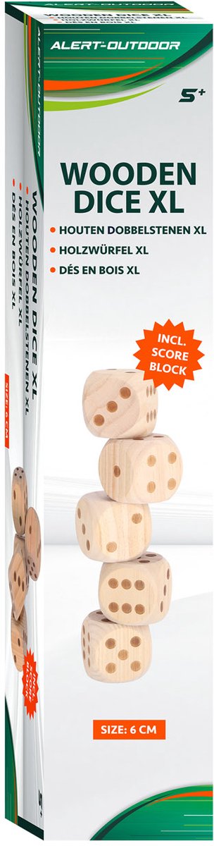 ALERT - xl dobbelset van hout, compleet met scoreblok