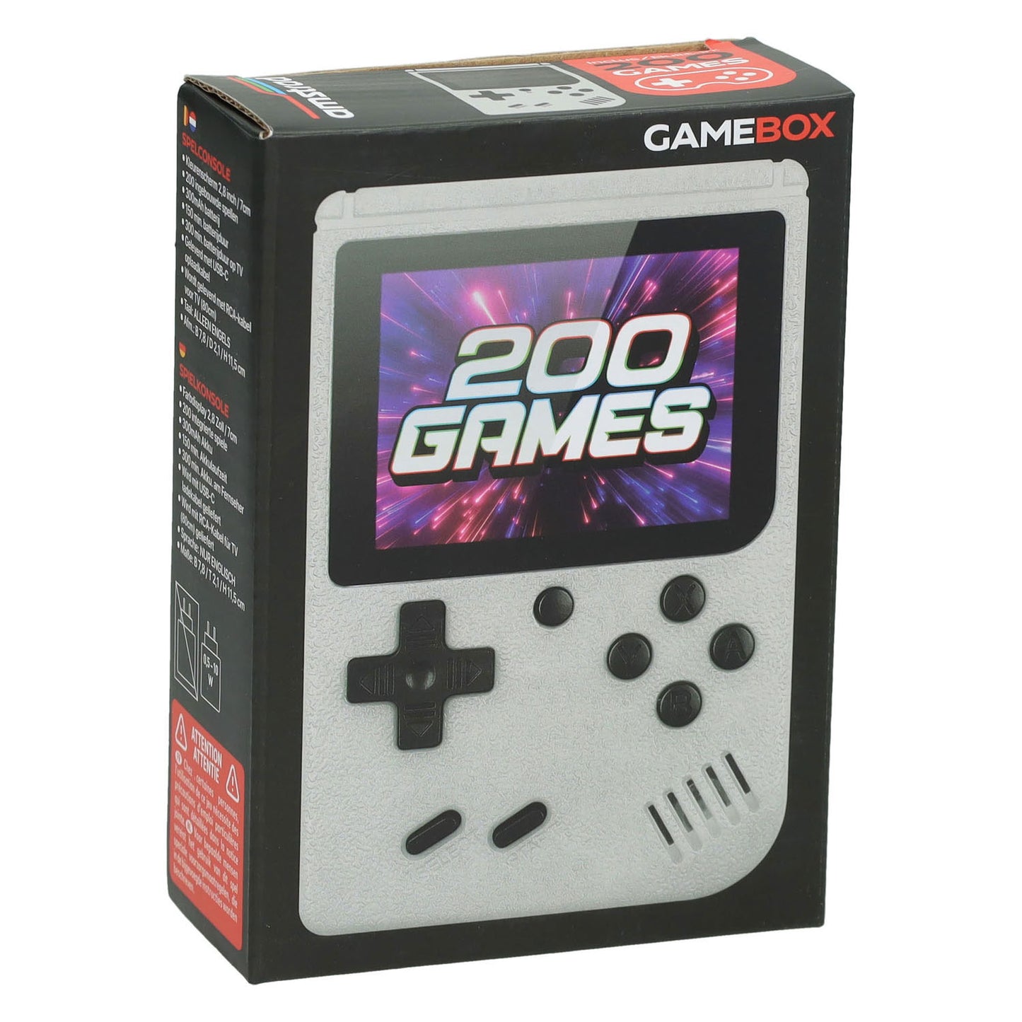 GAMEBOX - Draagbare Spel Console met 200 Spellen - Wit