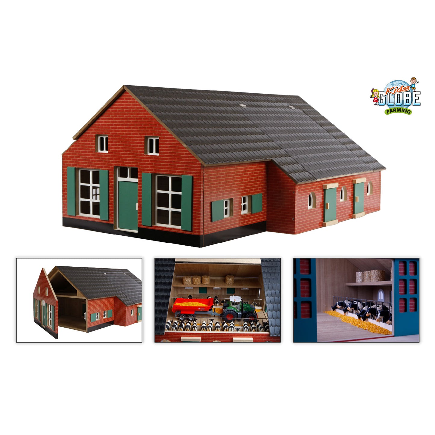 Kids GLOBE boerderij woonhuis met stal, 1:32