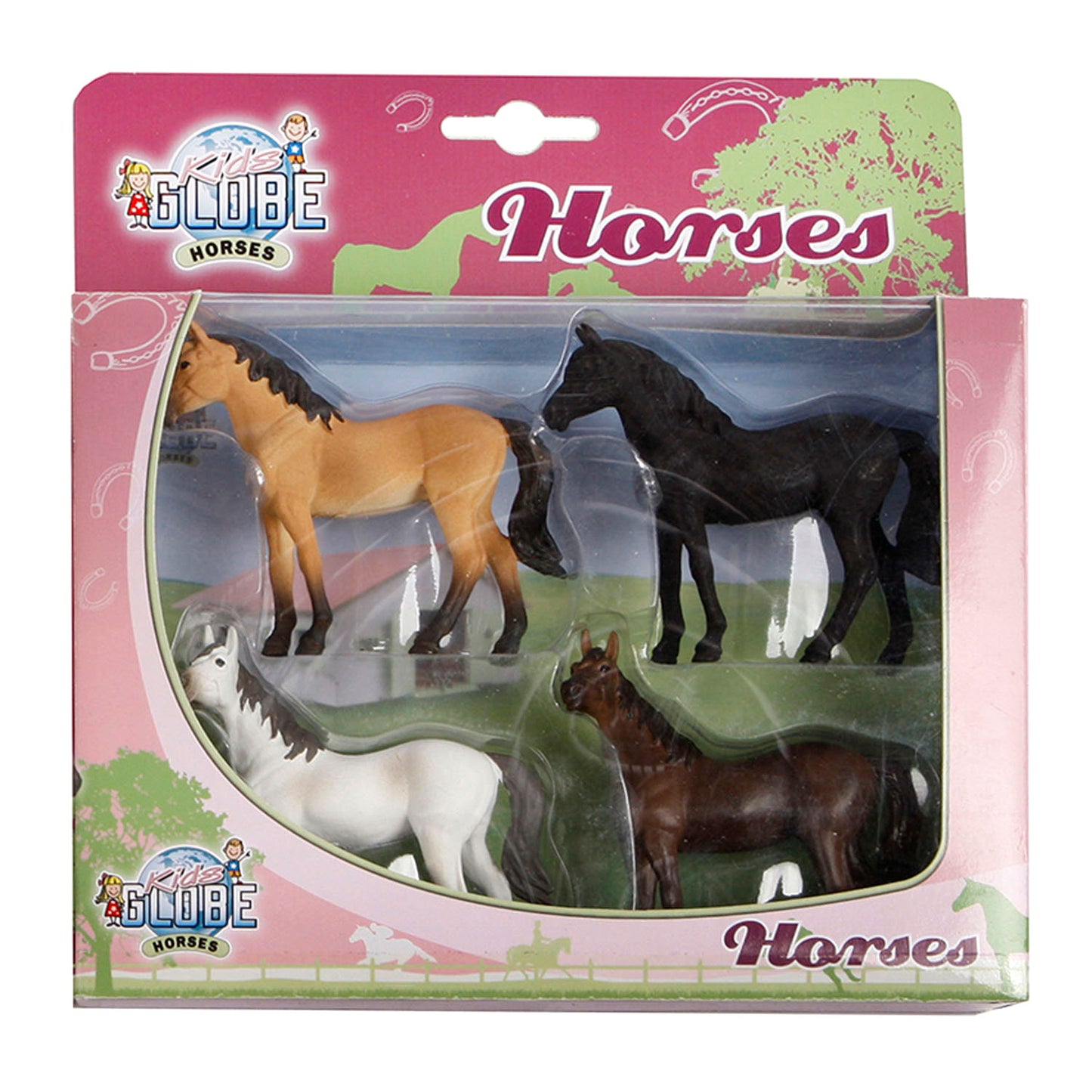 Kids Globe paarden, 4st. 1:32